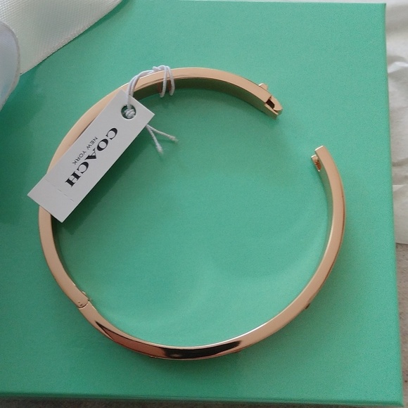 Coach Kissing C Hinged Bangle Bracelet, Rose Gold - Picture 5 of 5